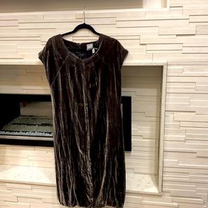 Lilith brand dress. European style, velvet dress. Cap sleeve, in dark sage.